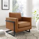 Posse Vegan Leather Accent Chair in Black Tan