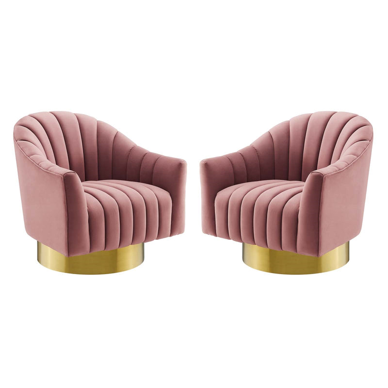 Buoyant Swivel Chair Performance Velvet Set of 2