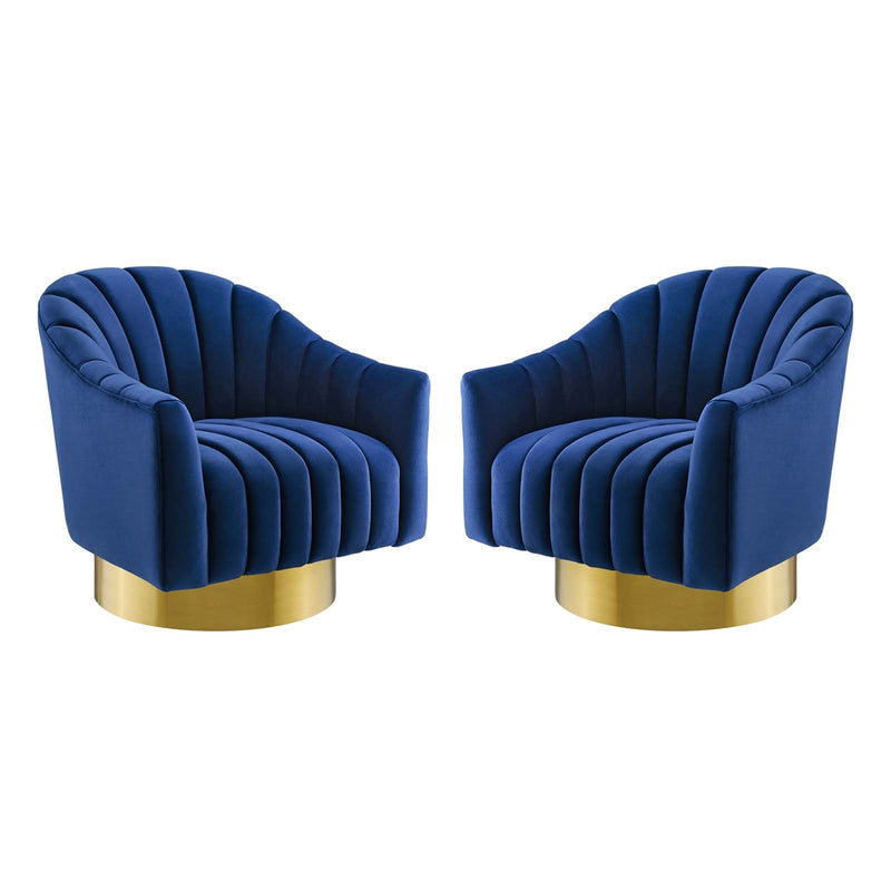 Buoyant Swivel Chair Performance Velvet Set of 2