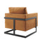 Posse Performance Velvet Accent Chair Black Cognac