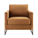 Posse Performance Velvet Accent Chair Black Cognac