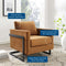 Posse Performance Velvet Accent Chair Black Cognac