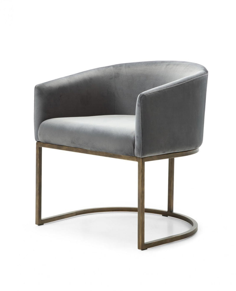 Modrest Elisa - Modern Velvet & Brass Dining Chair