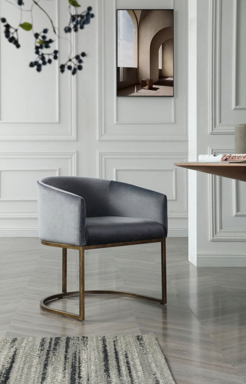 Modrest Elisa - Modern Velvet & Brass Dining Chair