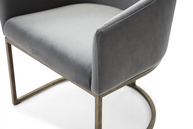 Modrest Elisa - Modern Velvet & Brass Dining Chair