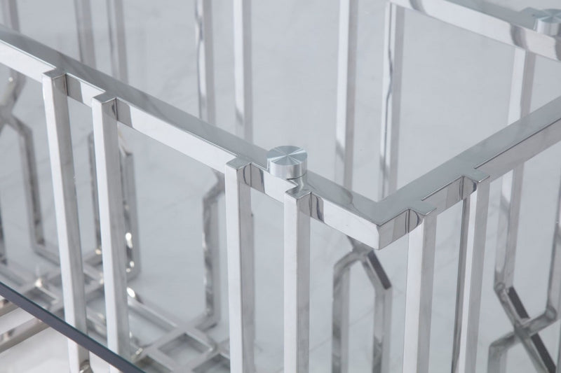 Modrest Ericson - Modern Glass & Stainless Steel Dining Table