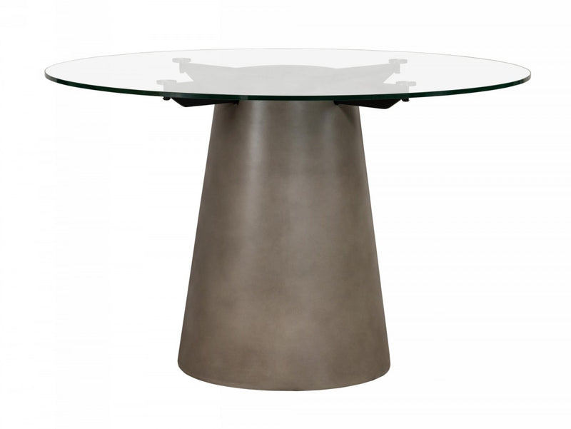 Nova Domus Essex - Contemporary Concrete, Metal and Glass Round Dining Table