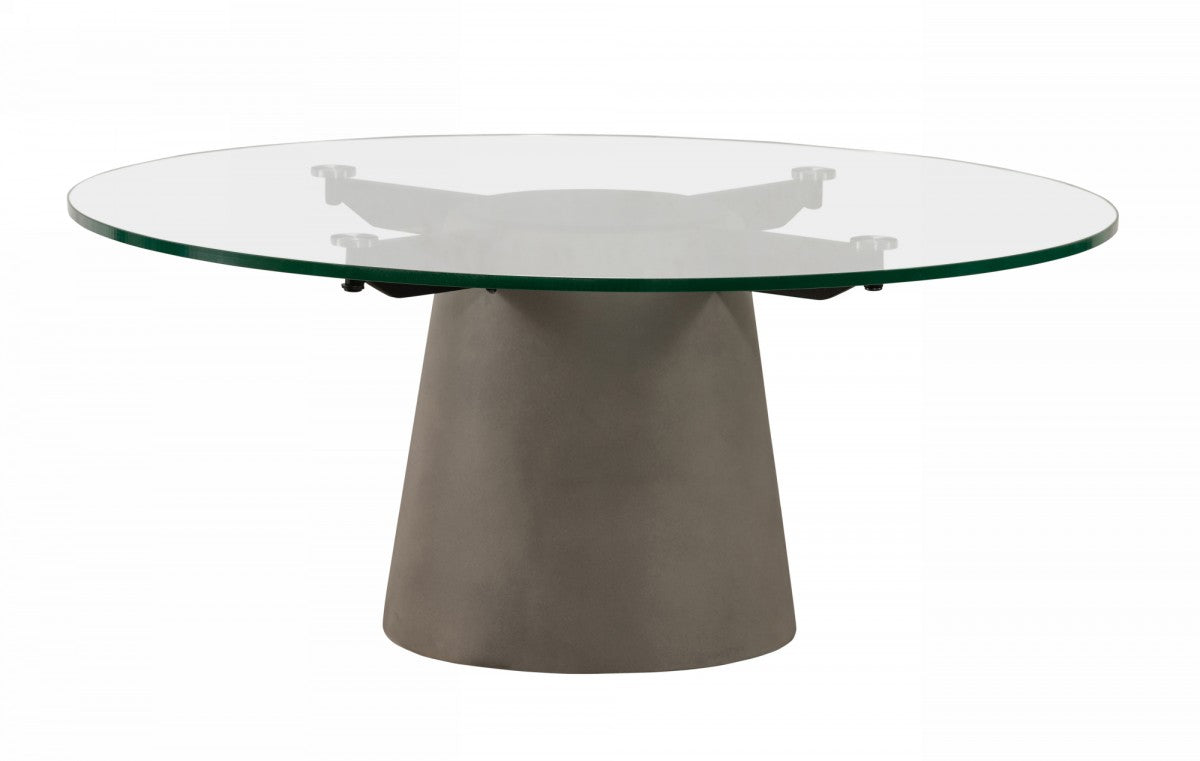 Nova Domus Essex - Contemporary Concrete, Metal and Glass Coffee Table