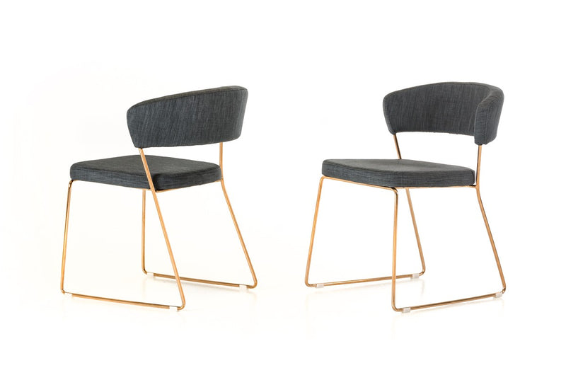 Ashland - Modern Grey & Rosegold Dining Chair (Set of 2)
