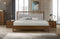 Nova Domus Falcor - Modern Grey Fabric & Walnut Veneer Bed