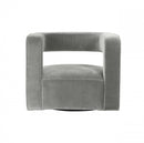 Modrest Fanny - Modern Swivel Grey Velvet Accent Chair