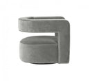 Modrest Fanny - Modern Swivel Grey Velvet Accent Chair