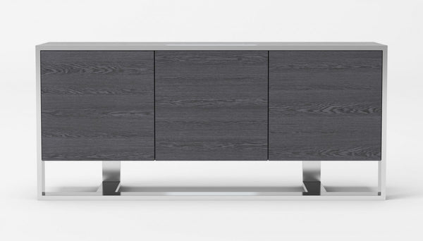 Modrest Fauna - Modern Elm Grey & Stainless Steel Buffet