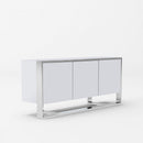 Modrest Fauna - Modern White High Gloss & Stainless Steel Buffet