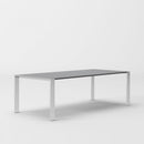 Modrest Fauna - Modern Elm Grey & Stainless Steel Chrome Dining Table