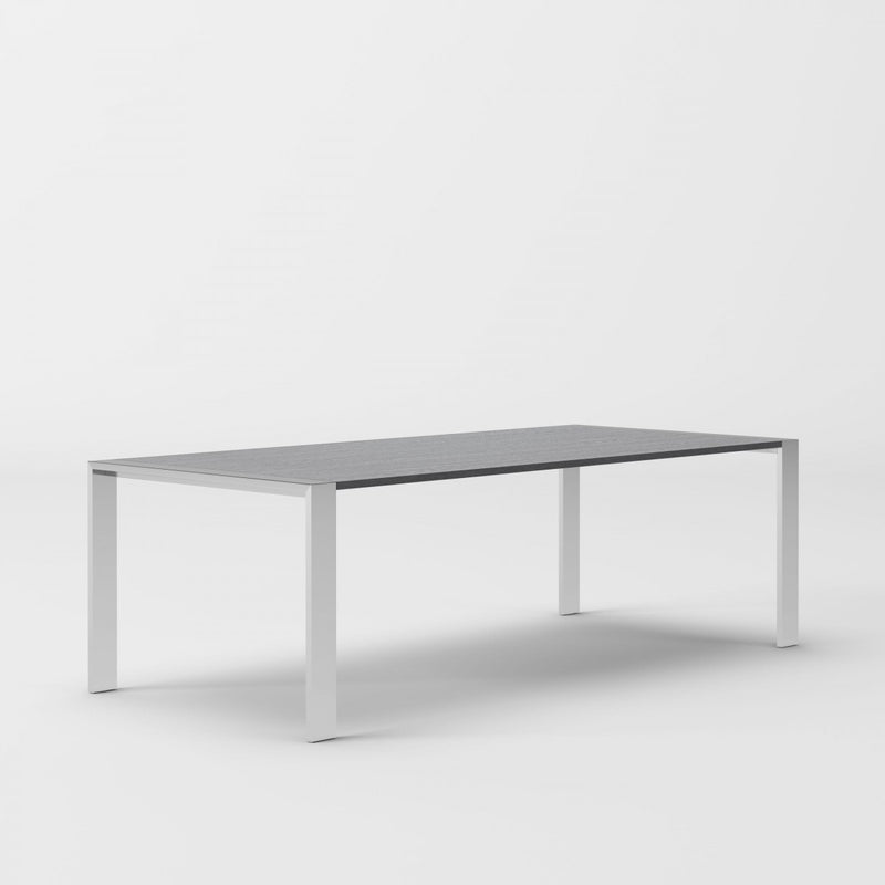 Modrest Fauna - Modern Elm Grey & Stainless Steel Chrome Dining Table