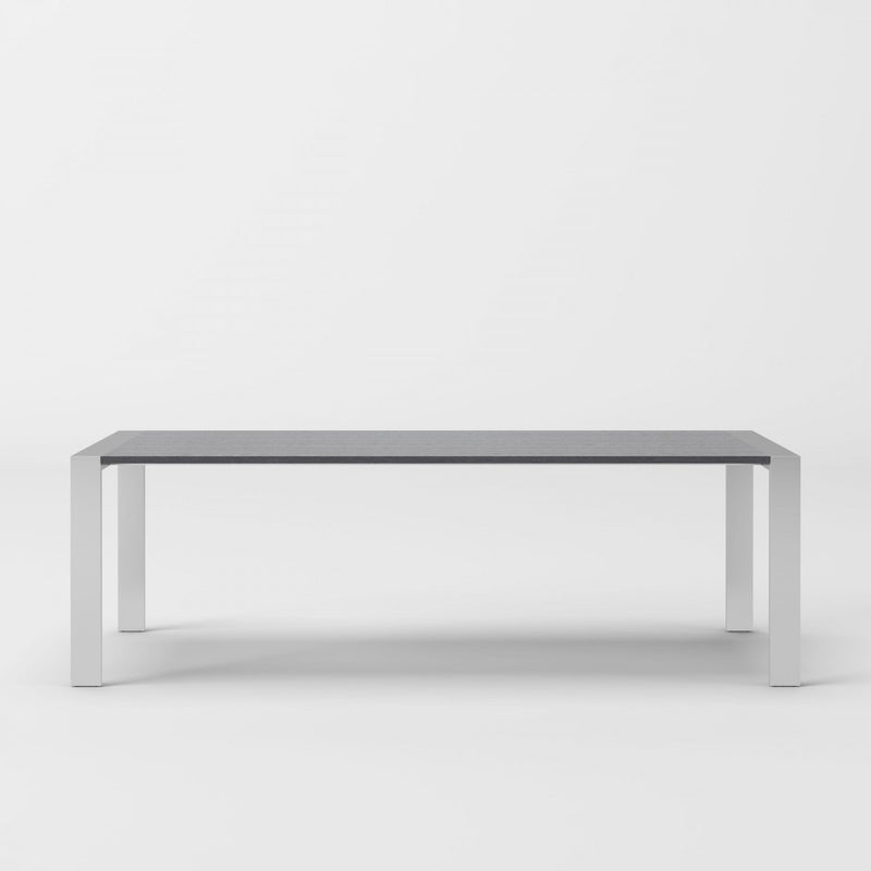 Modrest Fauna - Modern Elm Grey & Stainless Steel Chrome Dining Table