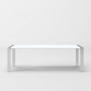 Modrest Fauna - Modern White High Gloss & Stainless Steel Chrome Dining Table