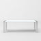Modrest Fauna - Modern White High Gloss & Stainless Steel Chrome Dining Table