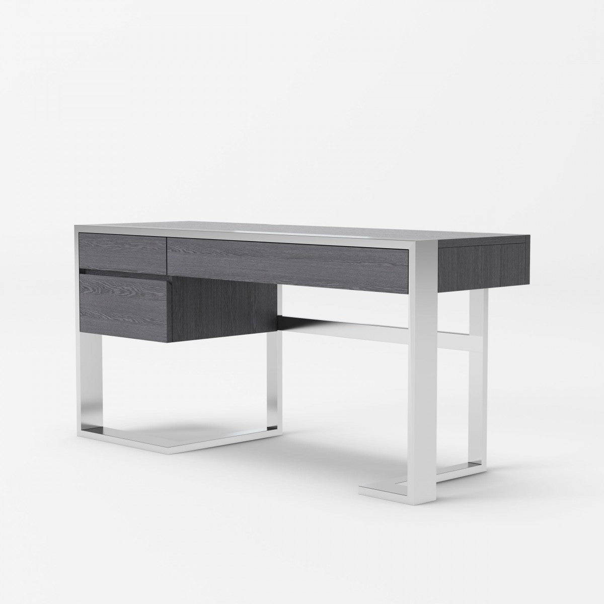 Modrest Fauna - Modern Elm Grey & Stainless Steel Desk