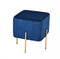 Modrest Daphne Blue Velvet & Gold Ottoman