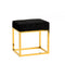 Modrest Downey Blue Velvet & Gold Stool Ottoman