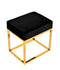 Modrest Downey Blue Velvet & Gold Stool Ottoman