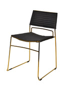 Modrest Swain Modern Fabric & Gold Dining Chair (Set of 2)