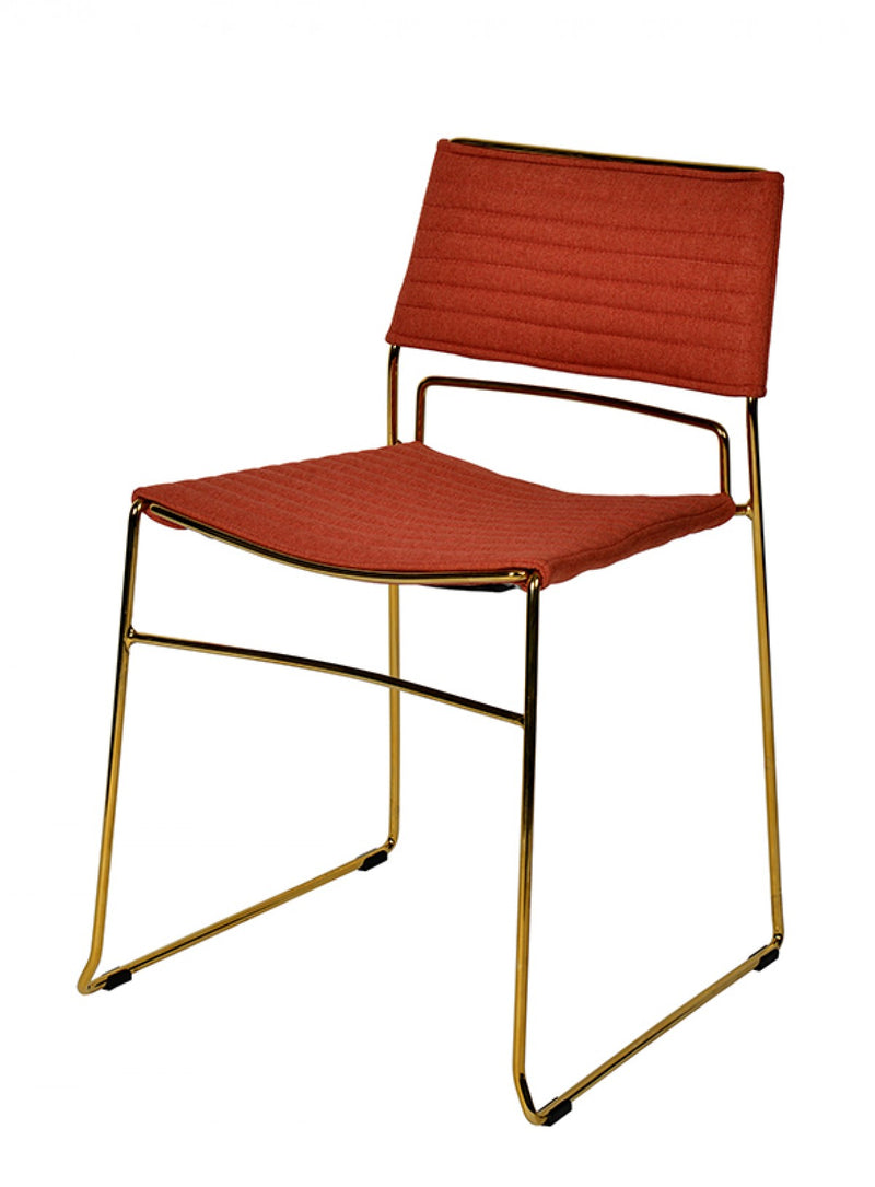 Modrest Swain Modern Fabric & Gold Dining Chair (Set of 2)