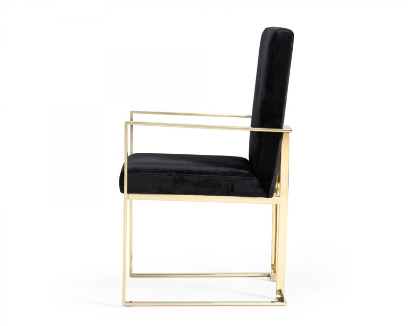 Modrest Fowler - Modern Black Velvet Dining Chair