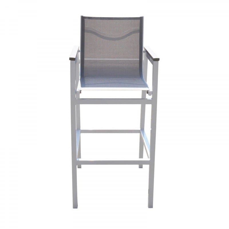 Renava Gulf Outdoor White & Grey Bar Table Set