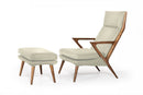 Modrest Fulton - Modern Beige Lounge Chair & Ottoman