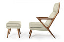 Modrest Fulton - Modern Beige Lounge Chair & Ottoman