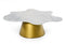 Modrest Gabbro High - Glam White Marble and Gold Coffee Table
