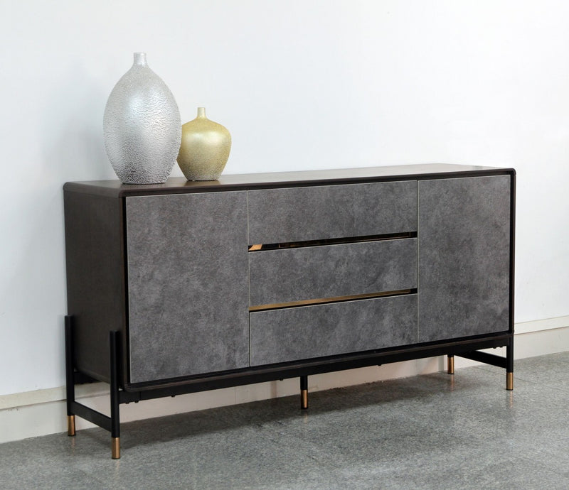 Modrest Gabrielle - Contemporary Walnut & Gold Buffet
