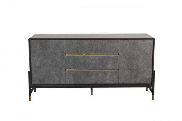 Modrest Gabrielle - Contemporary Walnut & Gold Buffet