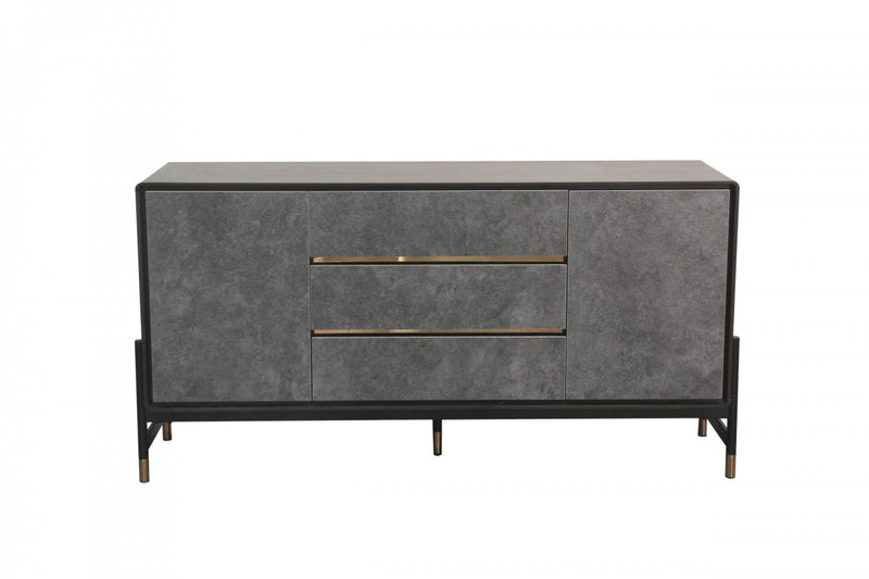 Modrest Gabrielle - Contemporary Walnut & Gold Buffet