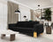 Divani Casa Georgia- Modern Velvet Glam Black + Gold Sofa