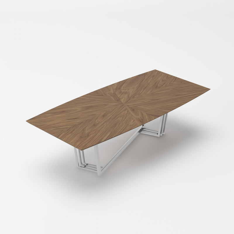 Modrest Gilroy - Modern Walnut & Stainless Steel Dining Table