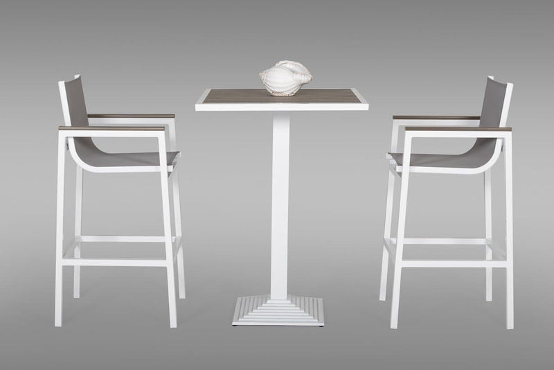 Renava Gulf Outdoor White & Grey Bar Table Set