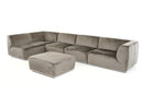 Divani Casa Hawthorn - Modern Grey Fabric Modular Left Facing Sectional Sofa + Ottoman