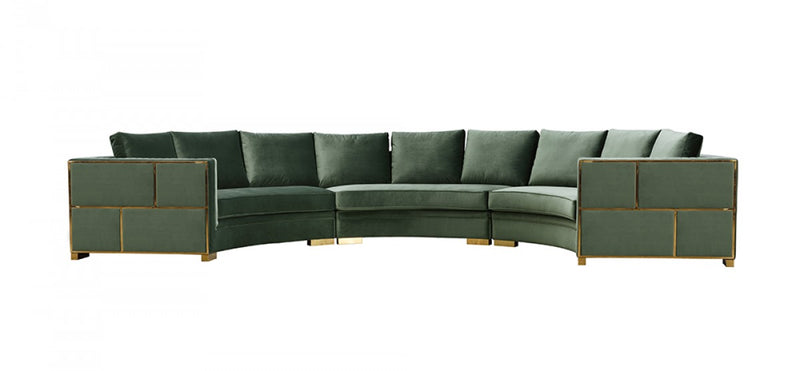 Divani Casa - Ritner Modern Velvet Curved Sectional Sofa