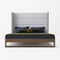Modrest Heloise - Contemporary Grey Fabric & Walnut Trim Bed