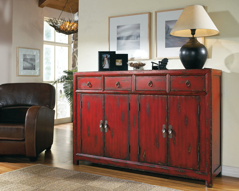 Hooker Furniture - 58'' Red Asian Cabinet