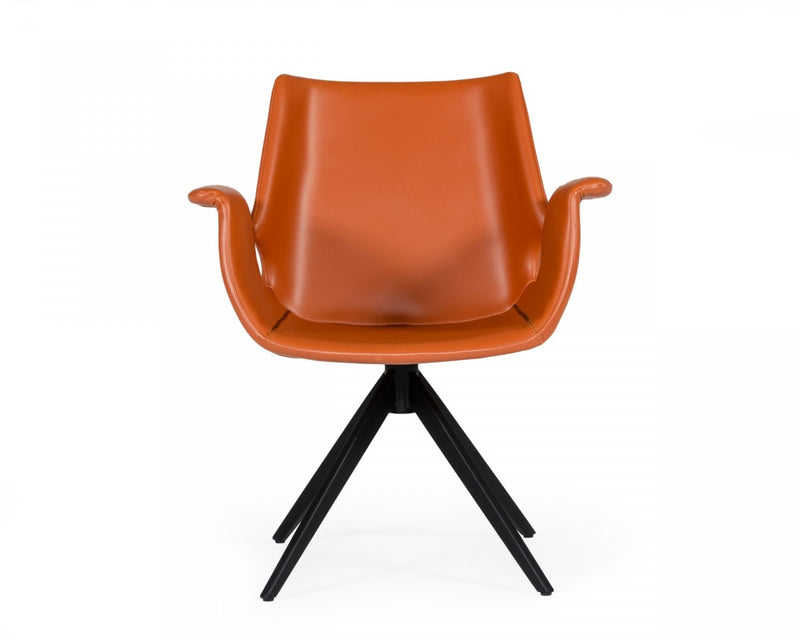 Modrest Hiawatha - Modern Cognac Eco-Leather Dining Chair