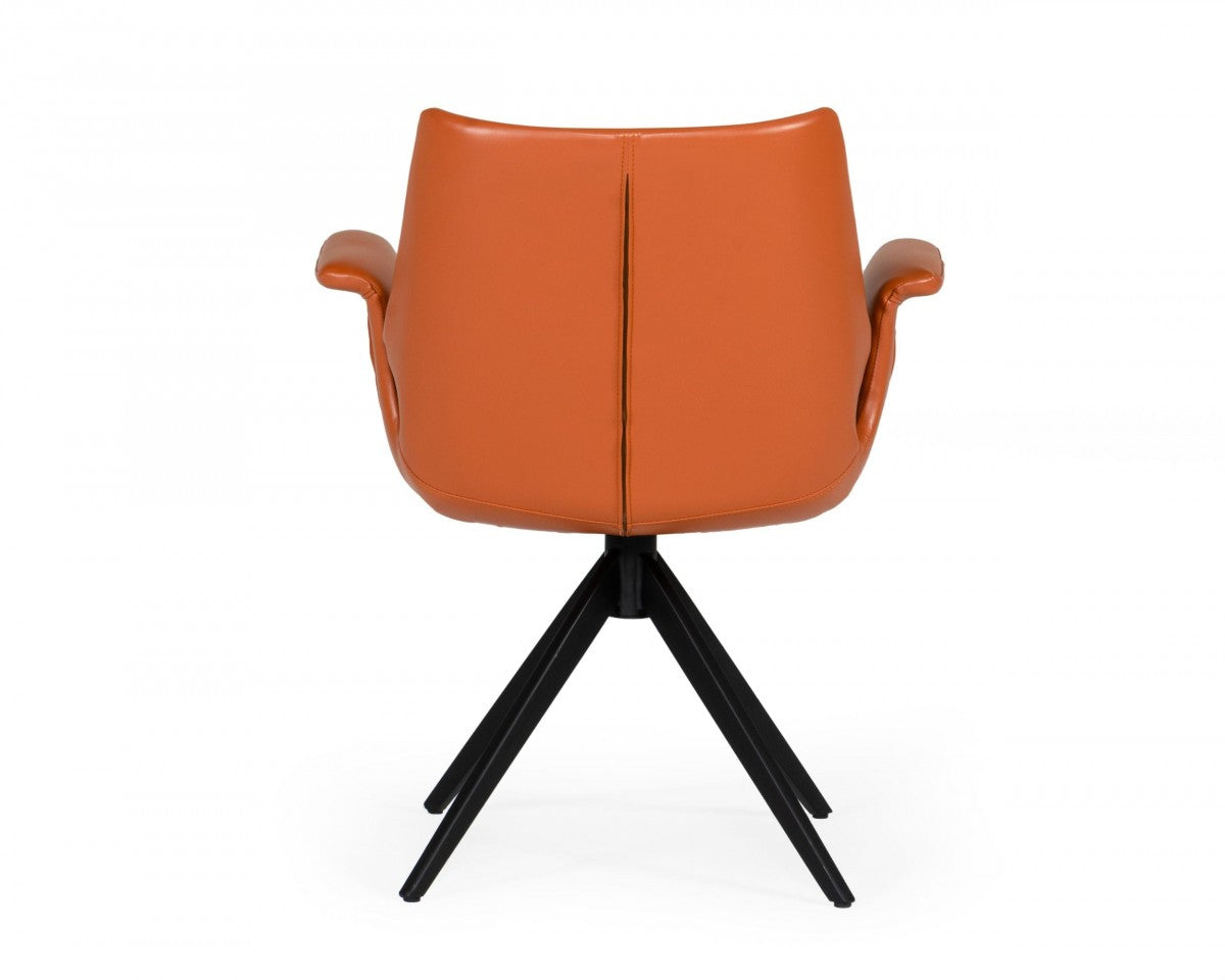 Modrest Hiawatha - Modern Cognac Eco-Leather Dining Chair