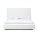 One Upholstered Platform Bed in Pearl