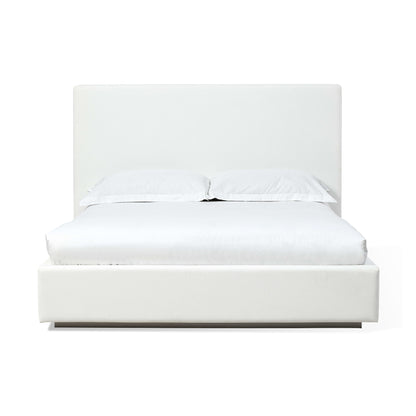 One Upholstered Platform Bed in Pearl
