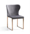 Modrest Chadwick Modern Grey Velvet & Rosegold Dining Chair