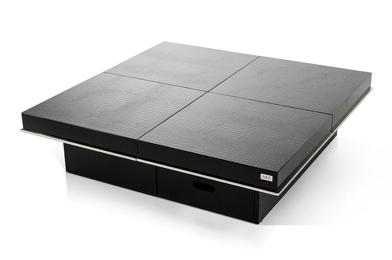 A&X Horizon - Modern Crocodile Coffee Table w/ Pull Out Squares
